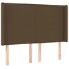 Image de vidaXL Tête de lit à LED Marron foncé 147x16x118/128 cm Tissu