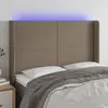 Image de vidaXL Tête de lit à LED Taupe 147x16x118/128 cm Tissu