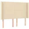 Image de vidaXL Tête de lit à LED Crème 147x16x118/128 cm Tissu