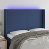 Image de vidaXL Tête de lit à LED Bleu 147x16x118/128 cm Tissu