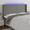 Image de vidaXL Tête de lit à LED Gris foncé 163x16x118/128 cm Tissu
