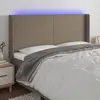 Image de vidaXL Tête de lit à LED Taupe 163x16x118/128 cm Tissu