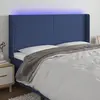 Image de vidaXL Tête de lit à LED Bleu 163x16x118/128 cm Tissu