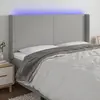 Image de vidaXL Tête de lit à LED Gris clair 183x16x118/128 cm Tissu