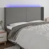 Image de vidaXL Tête de lit à LED Gris foncé 183x16x118/128 cm Tissu