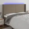 Image de vidaXL Tête de lit à LED Taupe 183x16x118/128 cm Tissu