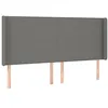 Image de vidaXL Tête de lit à LED Gris foncé 203x16x118/128 cm Tissu