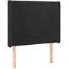 Image de vidaXL Tête de Lit à LED Meuble de Chambre à Coucher Accessoire de Lit Simple Tête de Cadre de Lit Intérieur Noir 83x16x118/128 cm Velours
