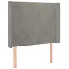 Image de vidaXL Tête de Lit à LED Meuble de Chambre à Coucher Accessoire de Lit Simple Tête de Cadre de Lit Intérieur Gris Clair 93x16x118/128 cm Velours