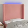 Image de vidaXL Tête de lit à LED Rose 93x16x118/128 cm Velours