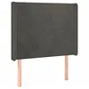 Image de vidaXL Tête de Lit à LED Meuble de Chambre à Coucher Accessoire de Lit Simple Tête de Cadre de Lit Intérieur Gris Foncé 103x16x118/128 cm Velours