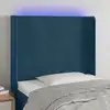 Image de vidaXL Tête de lit à LED Bleu foncé 103x16x118/128 cm Velours
