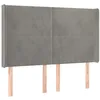 Image de vidaXL Tête de lit à LED Gris clair 147x16x118/128 cm Velours