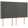 Image de vidaXL Tête de lit à LED Gris foncé 147x16x118/128 cm Velours