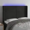 Image de vidaXL Tête de lit à LED Noir 147x16x118/128 cm Velours
