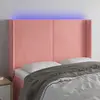 Image de vidaXL Tête de lit à LED Rose 147x16x118/128 cm Velours