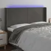Image de vidaXL Tête de lit à LED Gris foncé 163x16x118/128 cm Velours