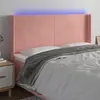 Image de vidaXL Tête de lit à LED Rose 163x16x118/128 cm Velours