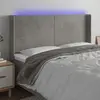 Image de vidaXL Tête de lit à LED Gris clair 183x16x118/128 cm Velours