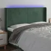 Image de vidaXL Tête de lit à LED Vert foncé 183x16x118/128 cm Velours