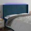 Image de vidaXL Tête de lit à LED Bleu foncé 183x16x118/128 cm Velours
