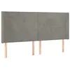 Image de vidaXL Tête de lit à LED Gris clair 203x16x118/128 cm Velours
