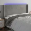 Image de vidaXL Tête de lit à LED Gris clair 203x16x118/128 cm Velours