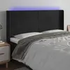 Image de vidaXL Tête de lit à LED Noir 203x16x118/128 cm Velours