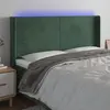 Image de vidaXL Tête de lit à LED Vert foncé 203x16x118/128 cm Velours