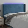 Image de vidaXL Tête de lit à LED Bleu foncé 203x16x118/128 cm Velours