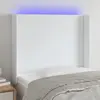Image de vidaXL Tête de lit à LED Blanc 83x16x118/128 cm Similicuir