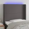 Image de vidaXL Tête de lit à LED Gris 83x16x118/128 cm Similicuir