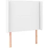 Image de vidaXL Tête de Lit à LED Meuble de Chambre à Coucher Accessoire de Lit Simple Tête de Cadre de Lit Intérieur Blanc 93x16x118/128 cm Similicuir