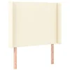 Image de vidaXL Tête de Lit à LED Meuble de Chambre à Coucher Accessoire de Lit Simple Tête de Cadre de Lit Intérieur Crème 93x16x118/128 cm Similicuir