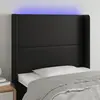Image de vidaXL Tête de lit à LED Noir 103x16x118/128 cm Similicuir