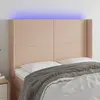 Image de vidaXL Tête de lit à LED Cappuccino 147x16x118/128 cm Similicuir