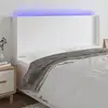 Image de vidaXL Tête de lit à LED Blanc 183x16x118/128 cm Similicuir