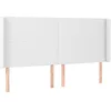 Image de vidaXL Tête de lit à LED Blanc 203x16x118/128 cm Similicuir