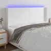 Image de vidaXL Tête de lit à LED Blanc 203x16x118/128 cm Similicuir