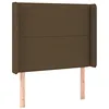 Image de vidaXL Tête de Lit à LED Meuble de Chambre à Coucher Accessoire de Lit Simple Tête de Cadre de Lit Intérieur Marron Foncé 93x16x118/128 cm Tissu