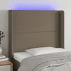 Image de vidaXL Tête de lit à LED Taupe 93x16x118/128 cm Tissu