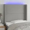 Image de vidaXL Tête de lit à LED Gris clair 103x16x118/128 cm Tissu