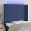 Image de vidaXL Tête de lit à LED Bleu 103x16x118/128 cm Tissu