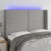 Image de vidaXL Tête de lit à LED Gris clair 147x16x118/128 cm Tissu