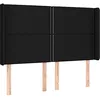 Image de vidaXL Tête de lit à LED Noir 147x16x118/128 cm Tissu