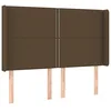 Image de vidaXL Tête de lit à LED Marron foncé 147x16x118/128 cm Tissu