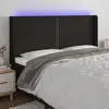 Image de vidaXL Tête de lit à LED Noir 163x16x118/128 cm Tissu