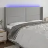 Image de vidaXL Tête de lit à LED Gris clair 183x16x118/128 cm Tissu