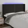 Image de vidaXL Tête de lit à LED Noir 183x16x118/128 cm Tissu