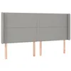 Image de vidaXL Tête de lit à LED Gris clair 203x16x118/128 cm Tissu